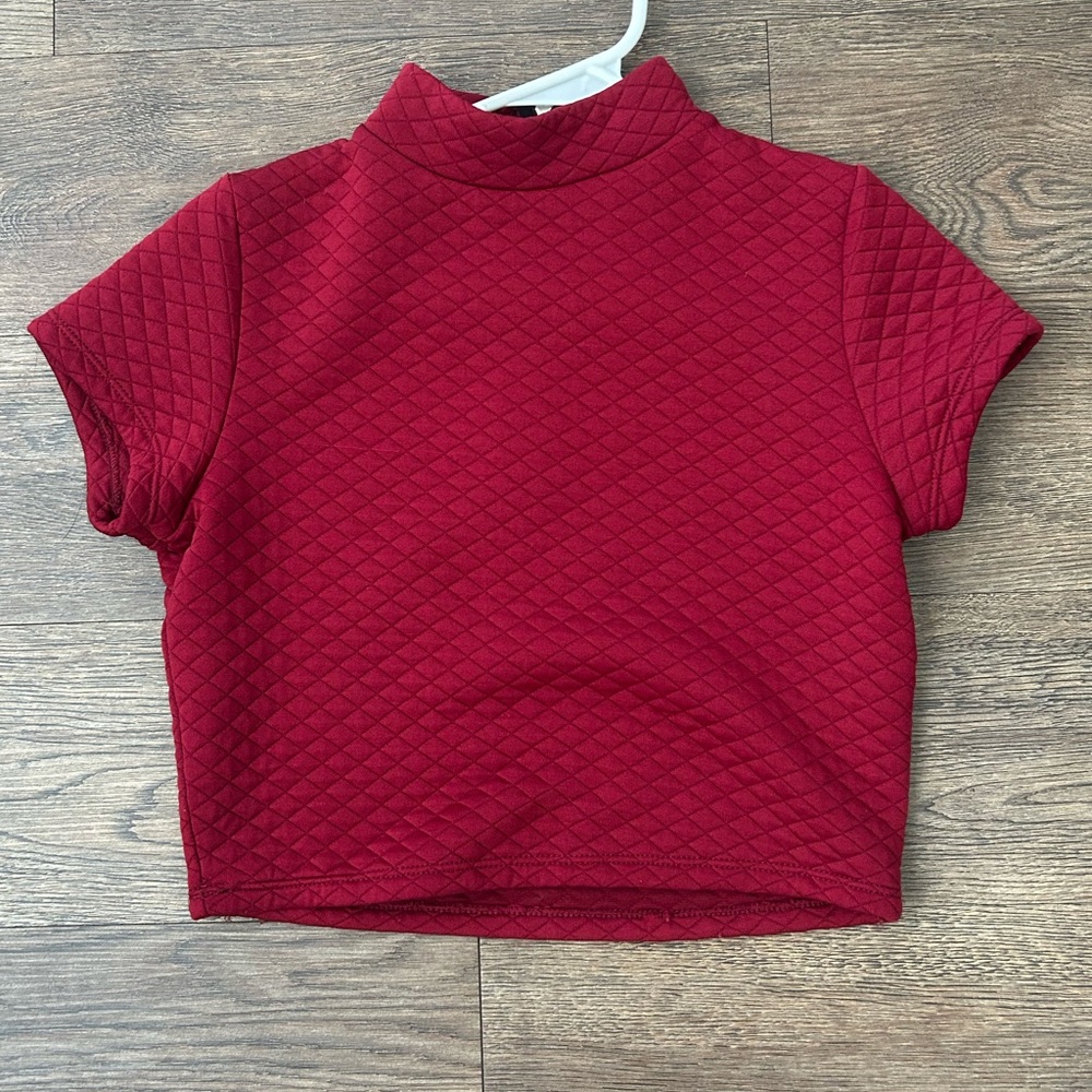 Quilt Red Crop Top
